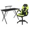 Emma and Oliver Gaming Desk and Racing Chair Set with Headphone Hook, and Monitor Stand